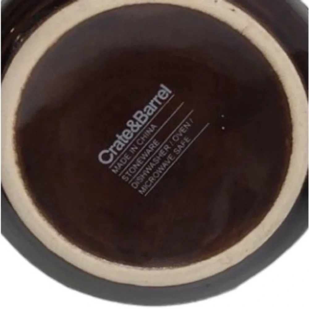 Crate & Barrel Brunswick Brown Bowl w/handles in EUC